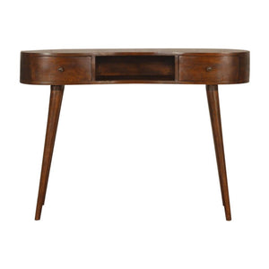 Wave Writing Desk | Solid Mango Wood | Chestnut Finish | Home Office Desk