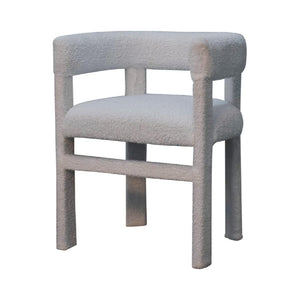 White Bouclé Occasional Chair | Upholstered Accent Seating | Soft Textured Finish