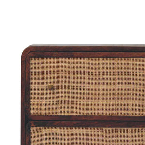 Woven Storage Chest | Chestnut Finish | Textured Design
