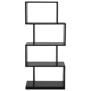 Zig Zag Display Unit | Solid Sheesham Wood | Chestnut Finish | 4 Shelf Open Bookcase