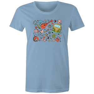Women's Hippie Designed T-shirt