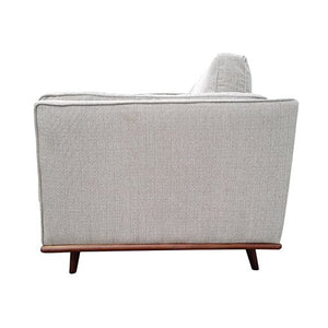 Modern Beige Fabric 3 Seater Sofa Lounge With Wooden Legs