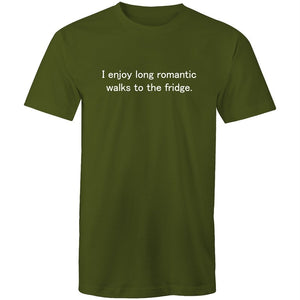 Men's Funny I Enjoy Long Romantic Walks To The Fridge T-shirt