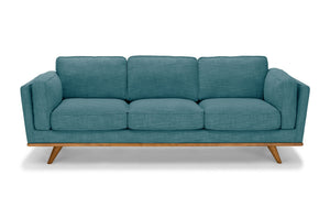 Teal Fabric 3 Seater Sofa Lounge With Wooden Frame