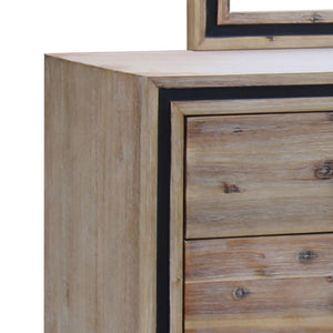 Solid Acacia Dresser With 6 Storage Drawers