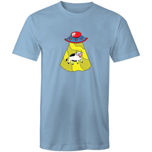 Men's UFO Cow Cartoon T-shirt