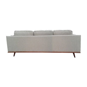 Modern Beige Fabric 3 Seater Sofa Lounge With Wooden Legs