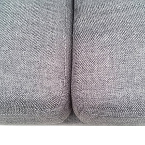 Brown 2 Seater Fabric Sofa Lounge With Wooden Legs