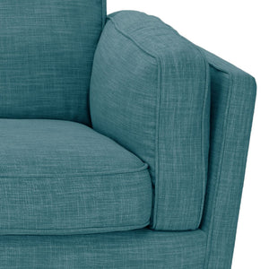 Teal Fabric 2 Seater Sofa Lounge With Wooden Frame -