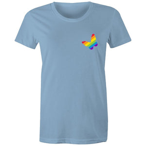 Women's Rainbow Butterfly Pocket T-shirt