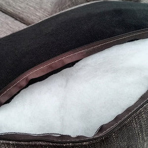 Brown 2 Seater Fabric Sofa Lounge With Wooden Legs