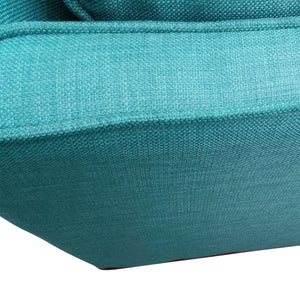 Teal Fabric 3 Seater Sofa Lounge With Wooden Frame