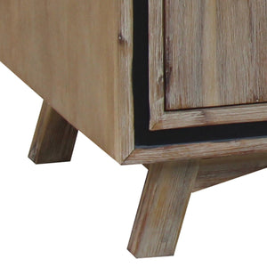 Solid Acacia Wood TV Cabinet With 2 Storage Drawers