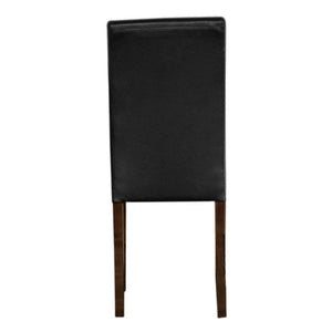 2PCS - Wooden Frame Black Leatherette Dining Chairs with Solid Pine Legs