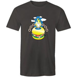 Men's Cartoon Burger Tooth T-shirt
