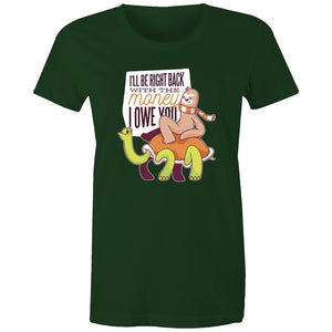 Women's Funny I'll Be Right Back With The Money T-shirt