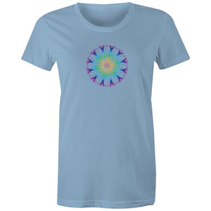 Women's Yoga Coloured Mandala Pattern T-shirt
