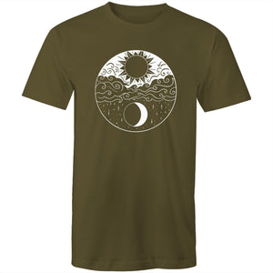 Men's Cool Sun And Moon Art T-shirt