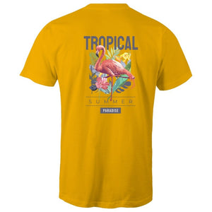 Men's Summer T-shirt With Back Flamingo Print