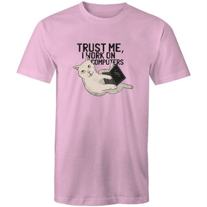 Men's Trust Me, I Work On Computers Cat T-shirt