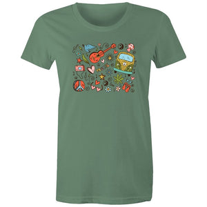 Women's Hippie Designed T-shirt