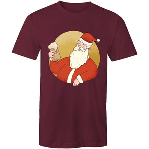 Men's Beer Drinking Santa T-shirt