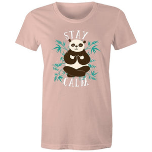 Women's Yoga Stay Calm Panda T-shirt