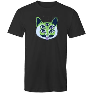 Men's Trippy Green Cat T-shirt