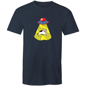 Men's UFO Cow Cartoon T-shirt