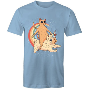 Men's Funny Cat Riding Unicorn T-shirt