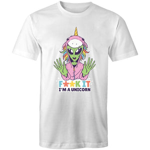 Men's Funny + Rude Alien Unicorn T-shirt