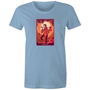 Women's Funny The Fool Tarot Card T-shirt