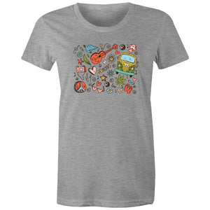 Women's Hippie Designed T-shirt