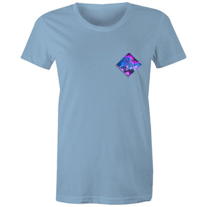 Women's Purple Waves Pocket Tee - The Hippie House