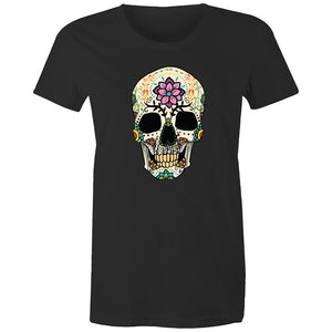 Women's Flower Sugar Skull T-shirt