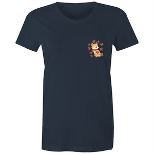 Women's Cute Spring Fox Pocket T-shirt