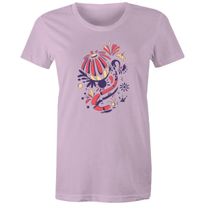 Women's Abstract Flower Art T-shirt
