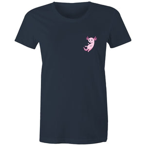 Women's Pink Pocket Print Creature T-shirt