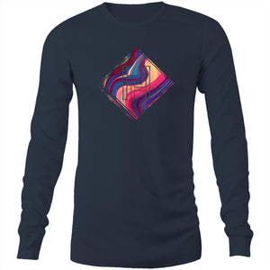 Men's Long Sleeve T-Shirt With Space Marble Print