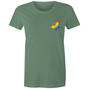 Women's Rainbow Butterfly Pocket T-shirt