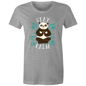 Women's Yoga Stay Calm Panda T-shirt