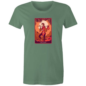 Women's Funny The Fool Tarot Card T-shirt