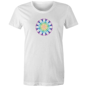 Women's Yoga Coloured Mandala Pattern T-shirt