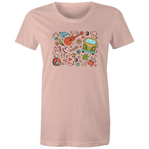 Women's Hippie Designed T-shirt