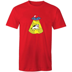 Men's UFO Cow Cartoon T-shirt
