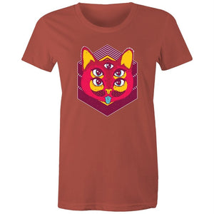 Women's Psychedelic Cat T-shirt