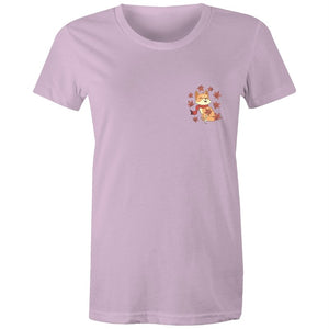 Women's Cute Spring Fox Pocket T-shirt