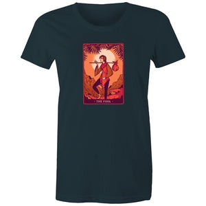 Women's Funny The Fool Tarot Card T-shirt