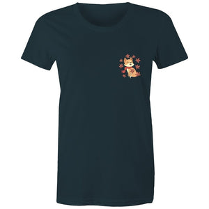 Women's Cute Spring Fox Pocket T-shirt