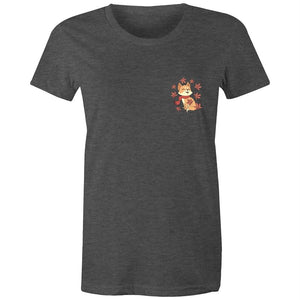 Women's Cute Spring Fox Pocket T-shirt